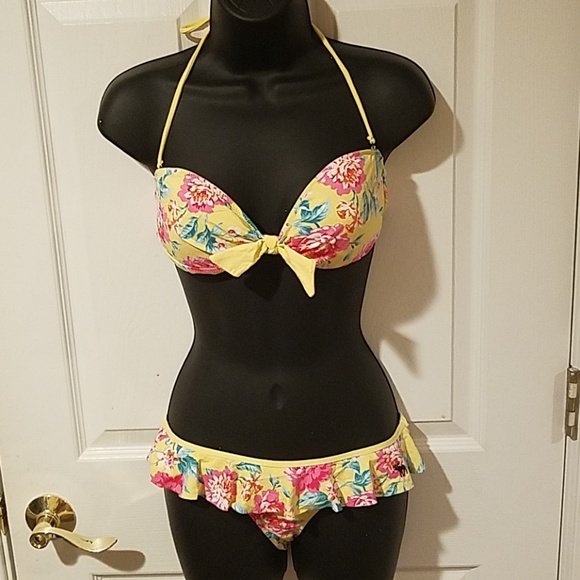 A&F Yellow Floral Bikini Bottom - Picture 2 of 3